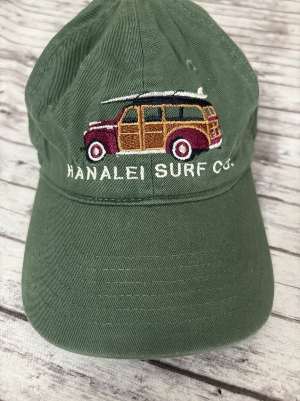 Hanalei Surf Co Baseball Dad Hat Cap Green Adjustable Surfing Apparel